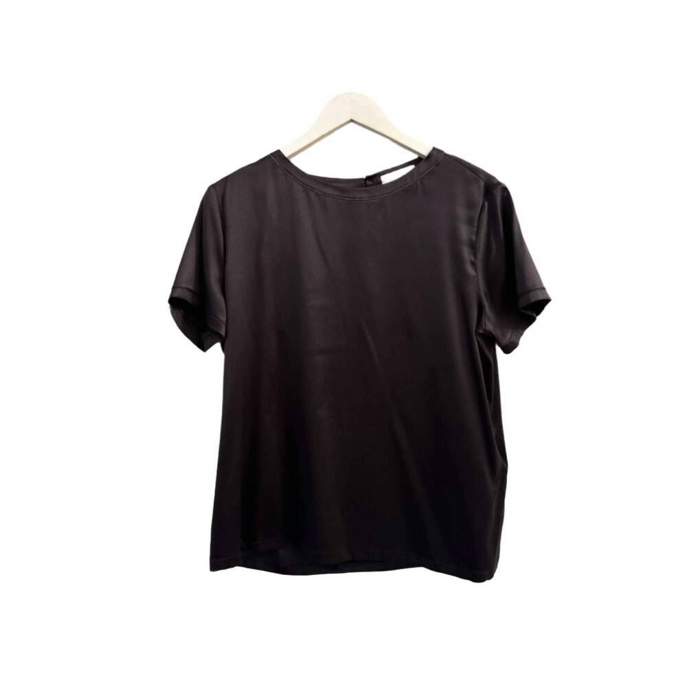 NEW PUROTATTO women's short sleeve blouse in black